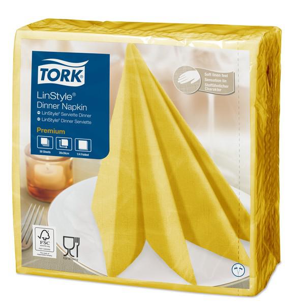 Tork-Linstyle-Yellow-Dinner-Napkin-39-x-39cm